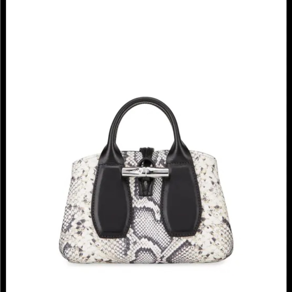 Longchamp Roseau Extra Small Python Print Leather… - image 1